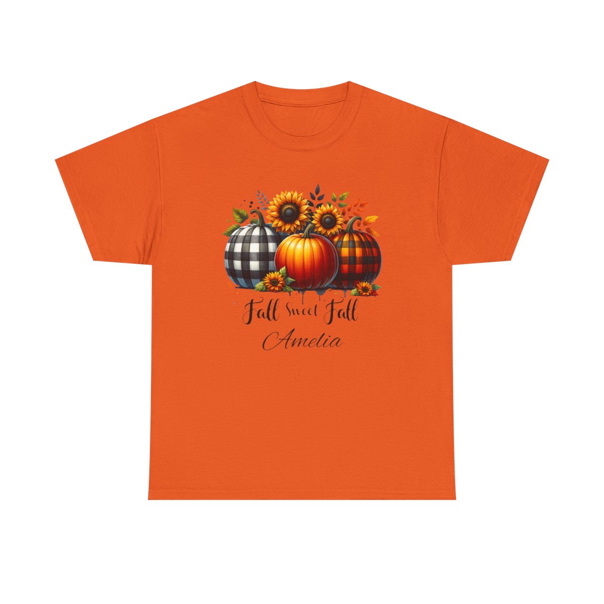 Personalized Fall Pumpkin T-Shirt – Custom Name Autumn Tee for Cozy Season