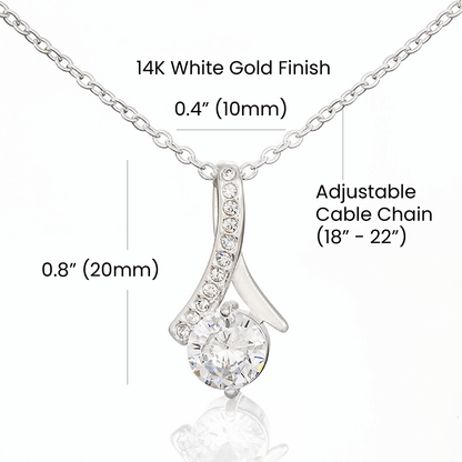 Alluring Beauty Necklace – Yellow or White Gold Pendant | Elegant Gift for Wife, Girlfriend, or Her