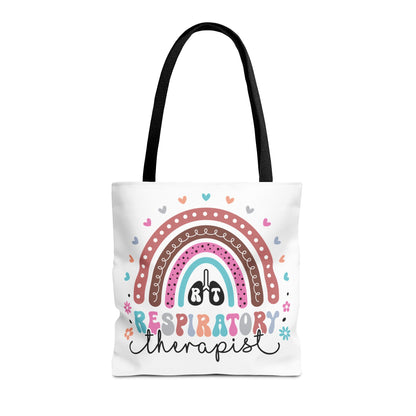 Breath of Life Tote Bag, Respiratory Therapist Gift, Rainbow Design, Medical Professional Bag, Eco-Friendly Shopping Tote