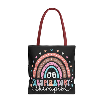 Breath of Life Tote Bag, Respiratory Therapist Gift, Rainbow Design, Medical Professional Bag, Eco-Friendly Shopping Tote