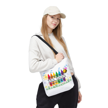 Personalized Crayon Tote Bag, Teacher Gift, Classroom Supplies, Eco-Friendly Bag, Custom Name Bag, Everyday Use