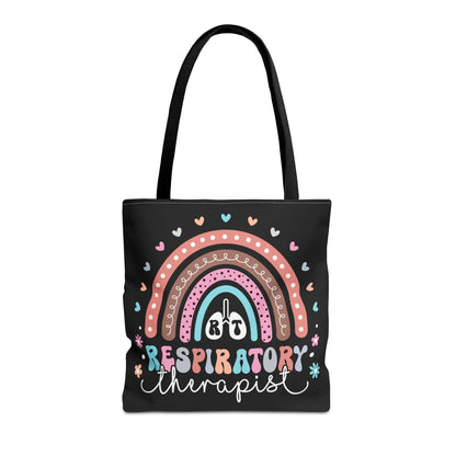 Breath of Life Tote Bag, Respiratory Therapist Gift, Rainbow Design, Medical Professional Bag, Eco-Friendly Shopping Tote