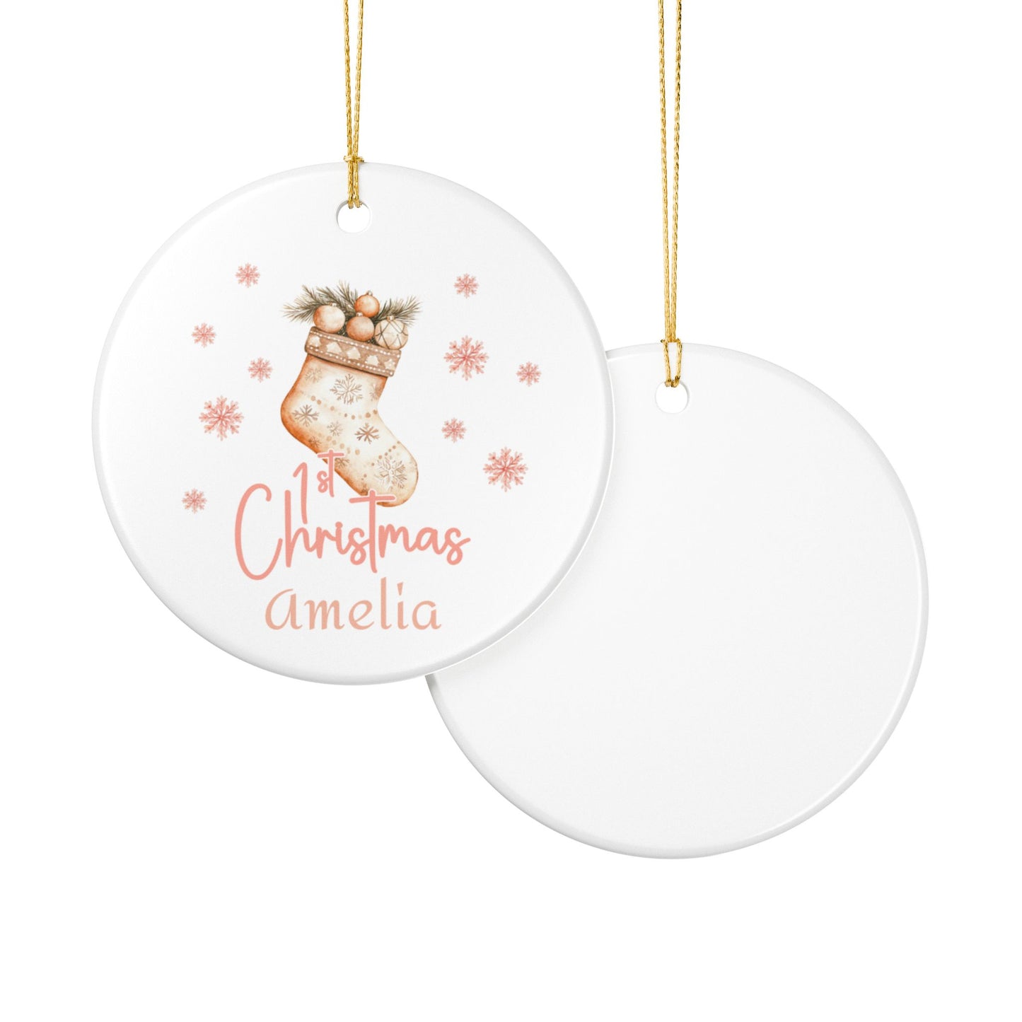 Personalized Christmas stocking Ornament, Baby 1st Christmas Decoration, Holiday Keepsake, Festive Home Decor, Gifts for New Parents