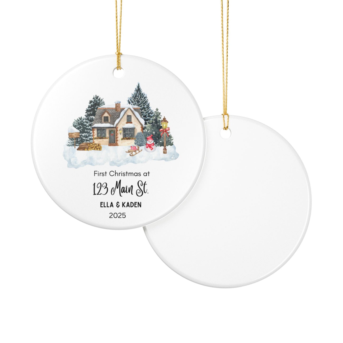 First Christmas Ornament - Personalized Ceramic Decoration-First home Ornament