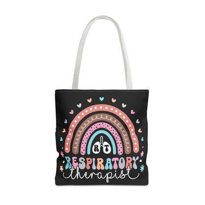 Breath of Life Tote Bag, Respiratory Therapist Gift, Rainbow Design, Medical Professional Bag, Eco-Friendly Shopping Tote