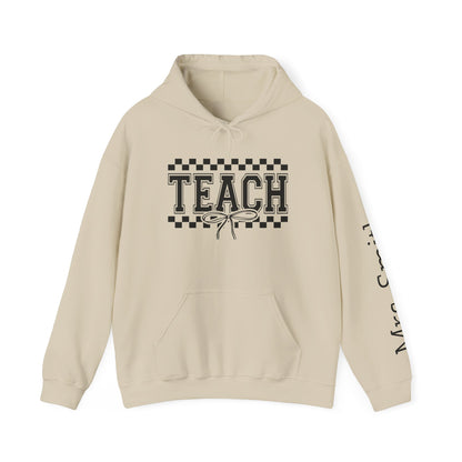 Teach Hoodie Sweatshirt for Educators, Personalized Teacher Gift, Cozy Classroom Wear, Back to School Apparel, Cute Teaching Top