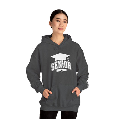 Graduate 2026 Minimal Classic Hoodie Sweatshirt with Custom Name on Sleeve – Personalized Graduation Gift Hoodie for Him or Her