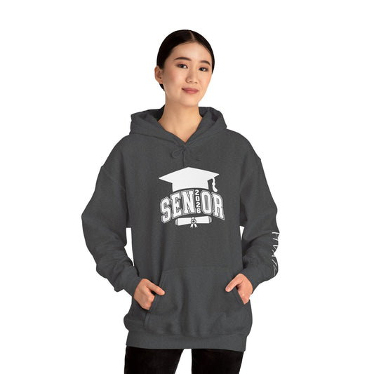Graduate 2026 Minimal Classic Hoodie Sweatshirt with Custom Name on Sleeve – Personalized Graduation Gift Hoodie for Him or Her