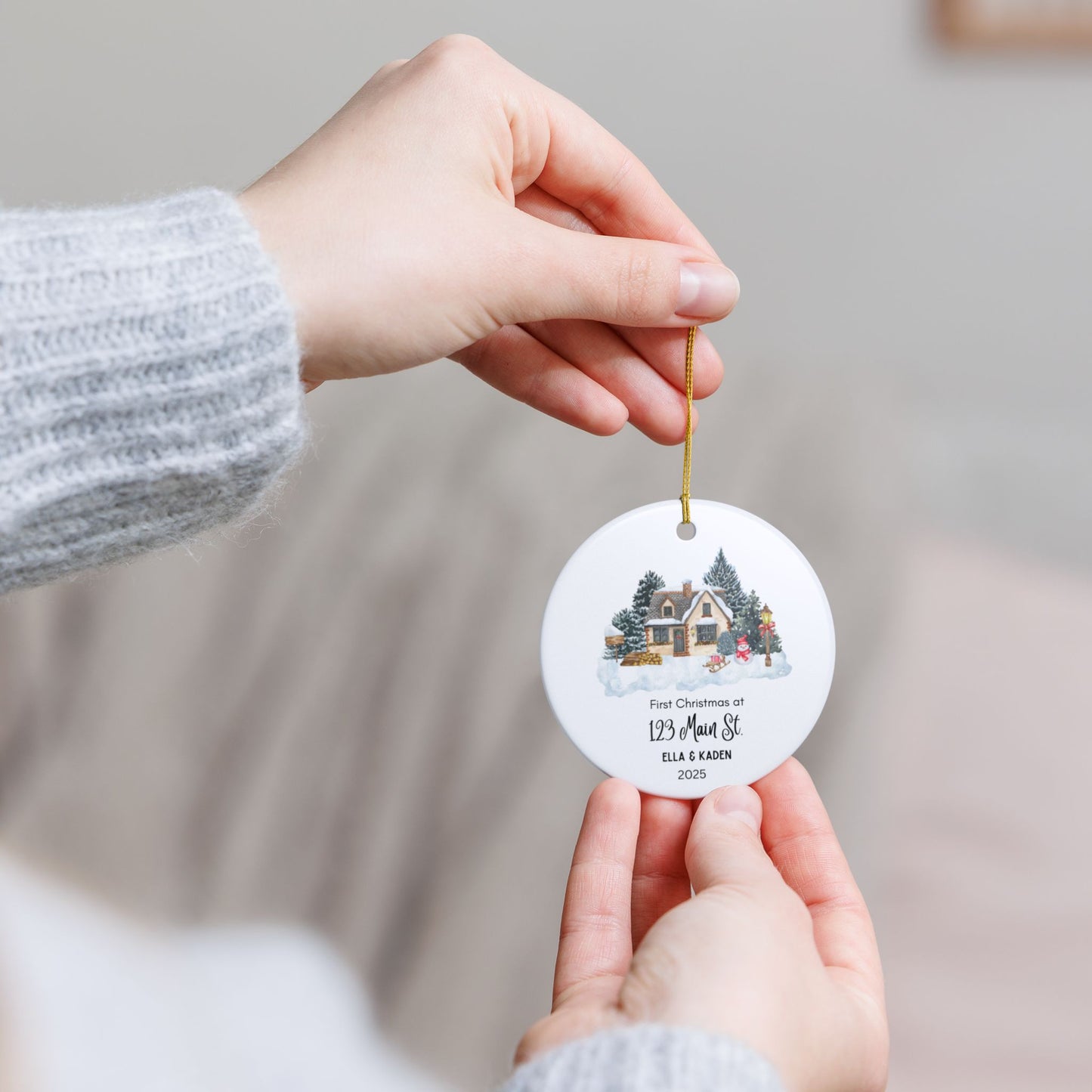 First Christmas Ornament - Personalized Ceramic Decoration-First home Ornament