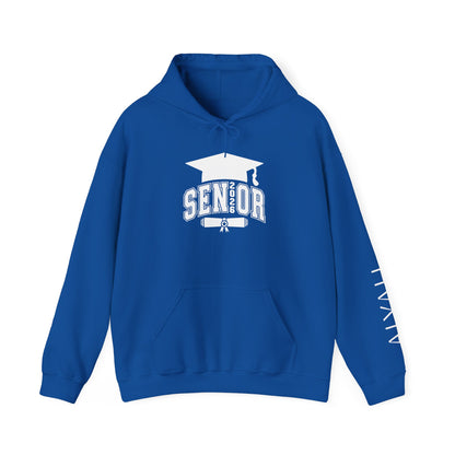 Graduate 2026 Minimal Classic Hoodie Sweatshirt with Custom Name on Sleeve – Personalized Graduation Gift Hoodie for Him or Her