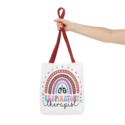 Breath of Life Tote Bag, Respiratory Therapist Gift, Rainbow Design, Medical Professional Bag, Eco-Friendly Shopping Tote