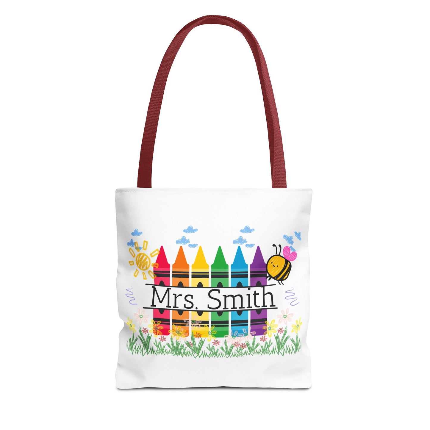 Personalized Crayon Tote Bag, Teacher Gift, Classroom Supplies, Eco-Friendly Bag, Custom Name Bag, Everyday Use
