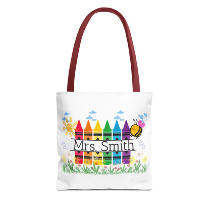 Personalized Crayon Tote Bag, Teacher Gift, Classroom Supplies, Eco-Friendly Bag, Custom Name Bag, Everyday Use
