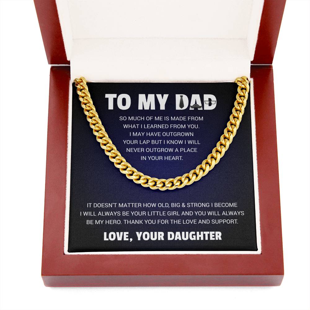 Cuban Link Father’s Day Cuban Link Chain Necklace Gift for Dad, Men’s Stainless Steel Chain in Luxury Gift Box, Husband Father Grandpa Jewelry Gift for Himk Chain w/ Lux Box