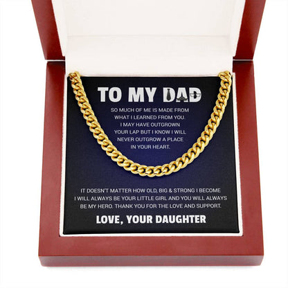 Cuban Link Father’s Day Cuban Link Chain Necklace Gift for Dad, Men’s Stainless Steel Chain in Luxury Gift Box, Husband Father Grandpa Jewelry Gift for Himk Chain w/ Lux Box