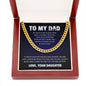 Cuban Link Father’s Day Cuban Link Chain Necklace Gift for Dad, Men’s Stainless Steel Chain in Luxury Gift Box, Husband Father Grandpa Jewelry Gift for Himk Chain w/ Lux Box