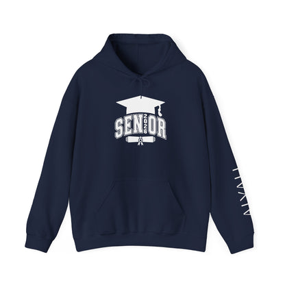 Graduate 2026 Minimal Classic Hoodie Sweatshirt with Custom Name on Sleeve – Personalized Graduation Gift Hoodie for Him or Her