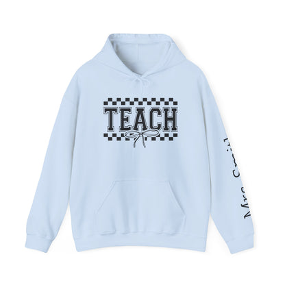 Teach Hoodie Sweatshirt for Educators, Personalized Teacher Gift, Cozy Classroom Wear, Back to School Apparel, Cute Teaching Top
