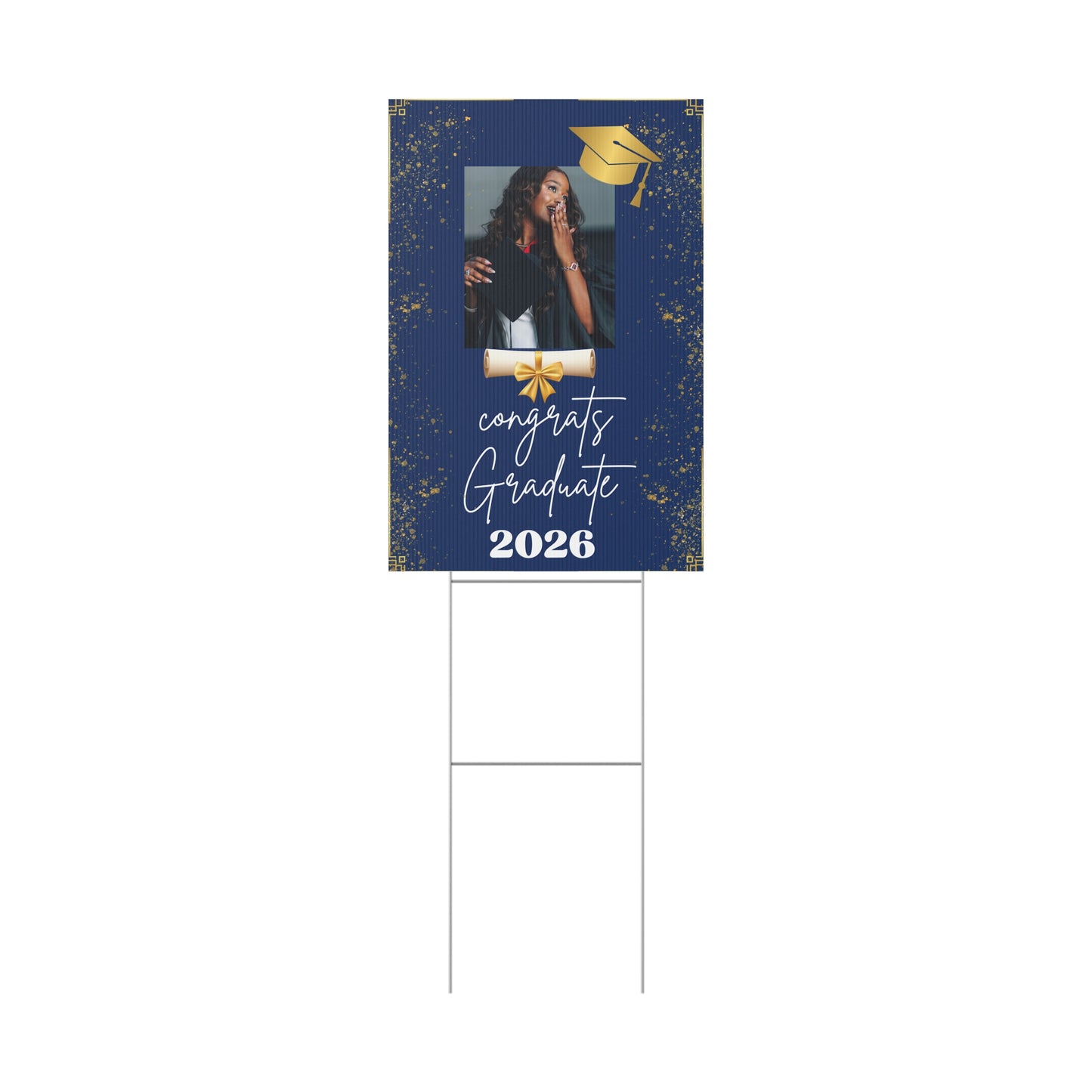 Personalized Graduation Yard Sign 2026 with Photo – Custom Congrats Graduate Plastic Yard Sign for High School or College Graduation Party Decor