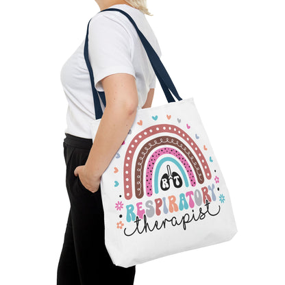 Breath of Life Tote Bag, Respiratory Therapist Gift, Rainbow Design, Medical Professional Bag, Eco-Friendly Shopping Tote