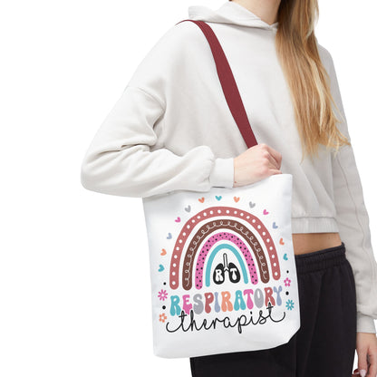 Breath of Life Tote Bag, Respiratory Therapist Gift, Rainbow Design, Medical Professional Bag, Eco-Friendly Shopping Tote