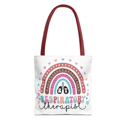 Breath of Life Tote Bag, Respiratory Therapist Gift, Rainbow Design, Medical Professional Bag, Eco-Friendly Shopping Tote