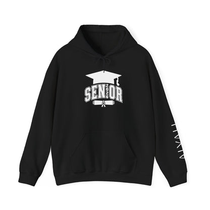 Graduate 2026 Minimal Classic Hoodie Sweatshirt with Custom Name on Sleeve – Personalized Graduation Gift Hoodie for Him or Her