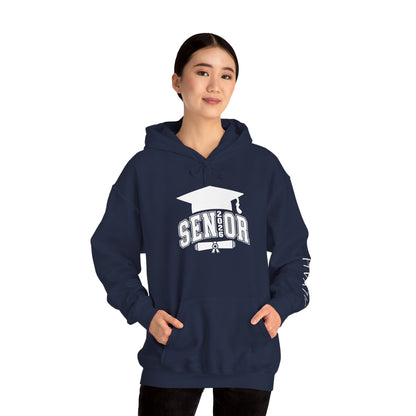 Graduate 2026 Minimal Classic Hoodie Sweatshirt with Custom Name on Sleeve – Personalized Graduation Gift Hoodie for Him or Her