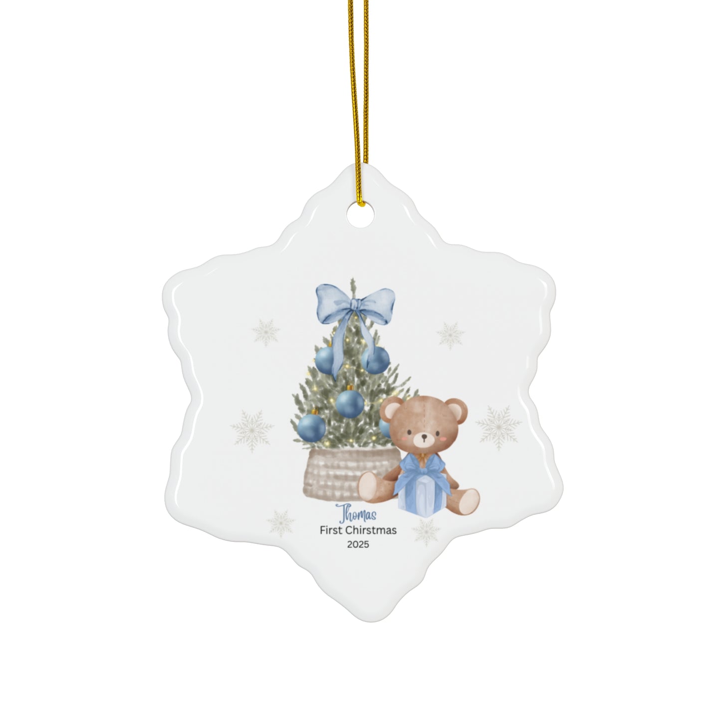 Personalized Baby First Christmas Ceramic Ornament