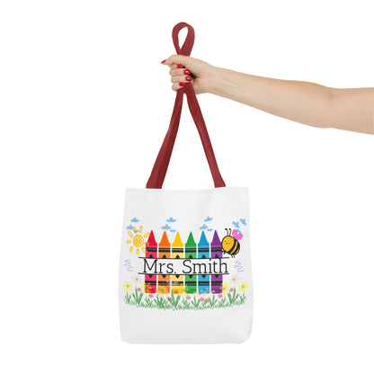 Personalized Crayon Tote Bag, Teacher Gift, Classroom Supplies, Eco-Friendly Bag, Custom Name Bag, Everyday Use