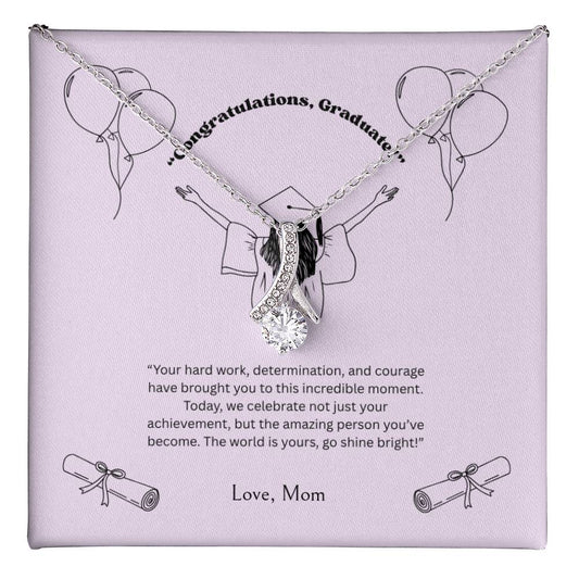 Alluring Beauty Necklace for Graduation – Inspirational Graduation Gift Necklace with Message Card for Daughter, Granddaughter, Sister or Best Friend