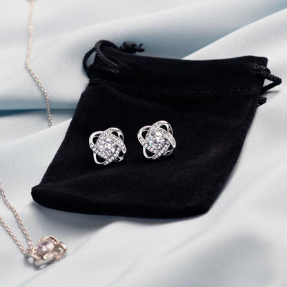 Love Knot Earring & Necklace Set-50th Birthday Custom Jewelry Box for Her