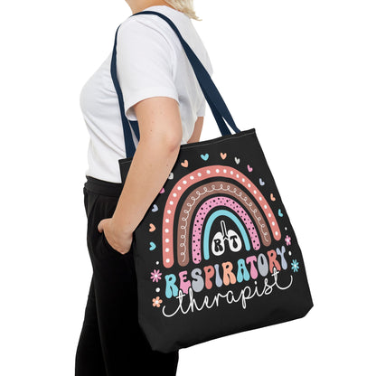 Breath of Life Tote Bag, Respiratory Therapist Gift, Rainbow Design, Medical Professional Bag, Eco-Friendly Shopping Tote