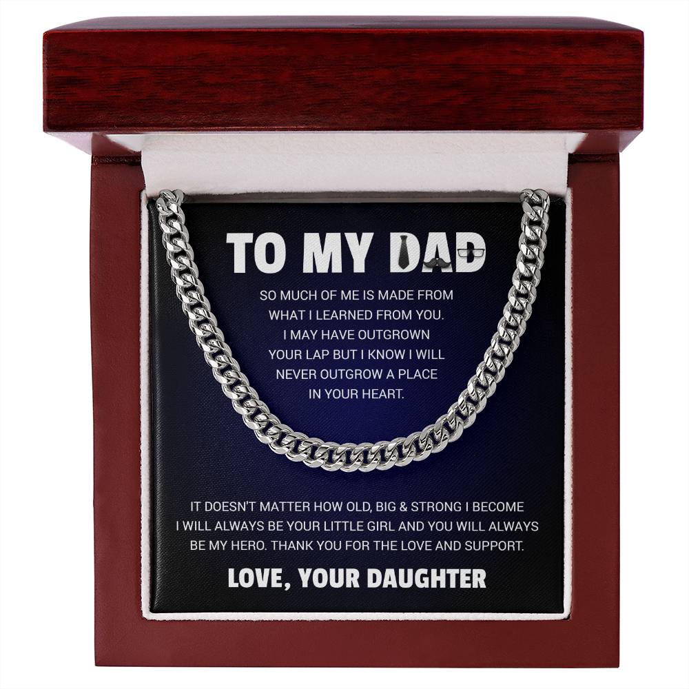 Cuban Link Father’s Day Cuban Link Chain Necklace Gift for Dad, Men’s Stainless Steel Chain in Luxury Gift Box, Husband Father Grandpa Jewelry Gift for Himk Chain w/ Lux Box