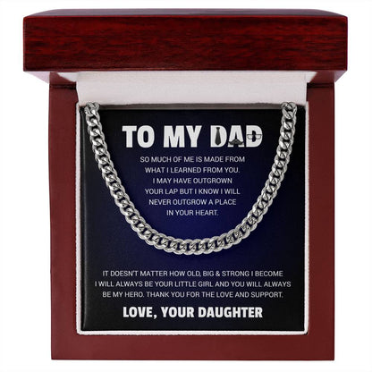 Cuban Link Father’s Day Cuban Link Chain Necklace Gift for Dad, Men’s Stainless Steel Chain in Luxury Gift Box, Husband Father Grandpa Jewelry Gift for Himk Chain w/ Lux Box