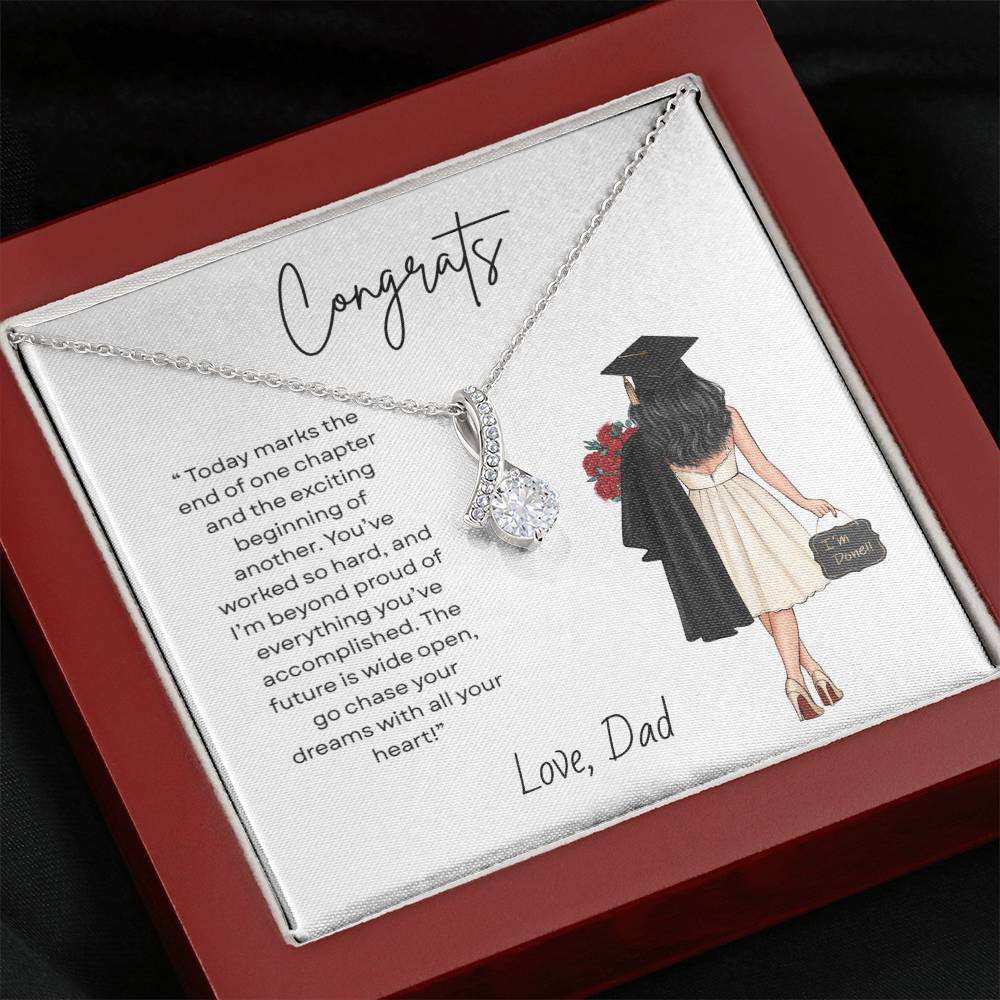 Alluring Beauty Necklace Graduation Gift for Her – Elegant Yellow or White Gold Necklace for Class of 2026