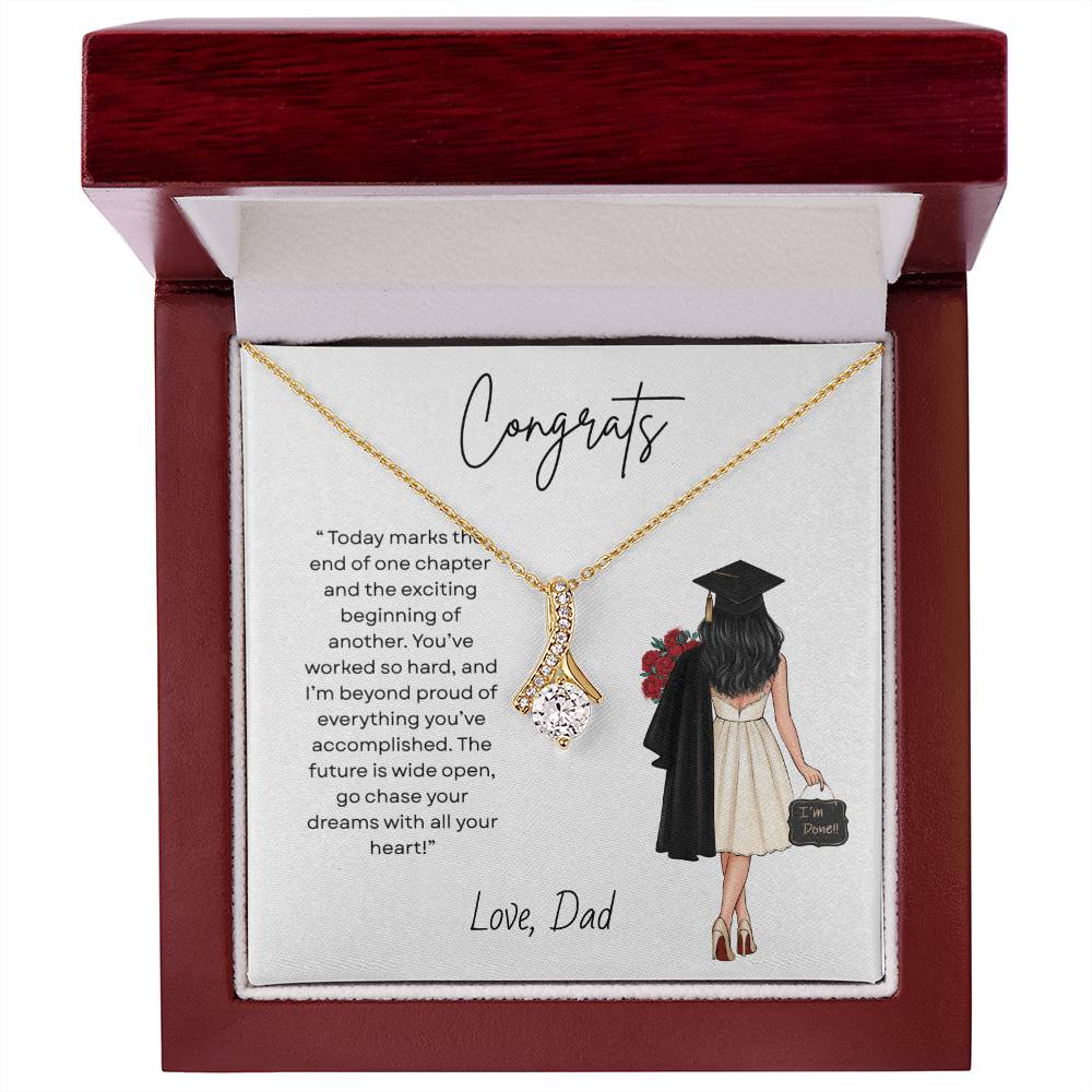 Alluring Beauty Necklace Graduation Gift for Her – Elegant Yellow or White Gold Necklace for Class of 2026