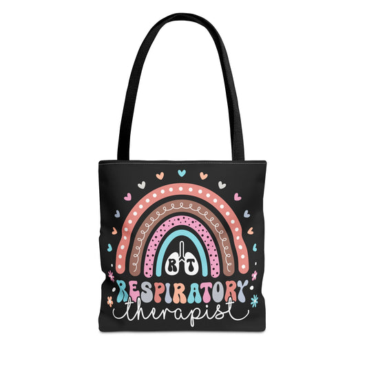 Breath of Life Tote Bag, Respiratory Therapist Gift, Rainbow Design, Medical Professional Bag, Eco-Friendly Shopping Tote