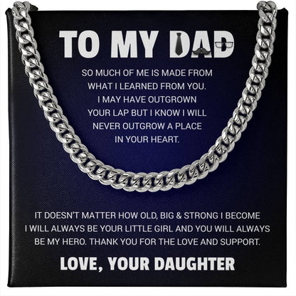 Cuban Link Father’s Day Cuban Link Chain Necklace Gift for Dad, Men’s Stainless Steel Chain in Luxury Gift Box, Husband Father Grandpa Jewelry Gift for Himk Chain w/ Lux Box