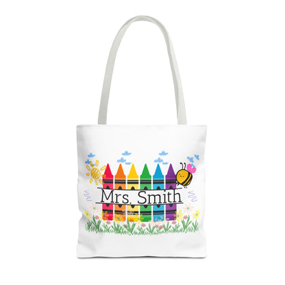 Personalized Crayon Tote Bag, Teacher Gift, Classroom Supplies, Eco-Friendly Bag, Custom Name Bag, Everyday Use
