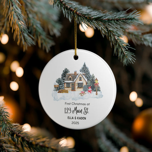 First Christmas Ornament - Personalized Ceramic Decoration-First home Ornament