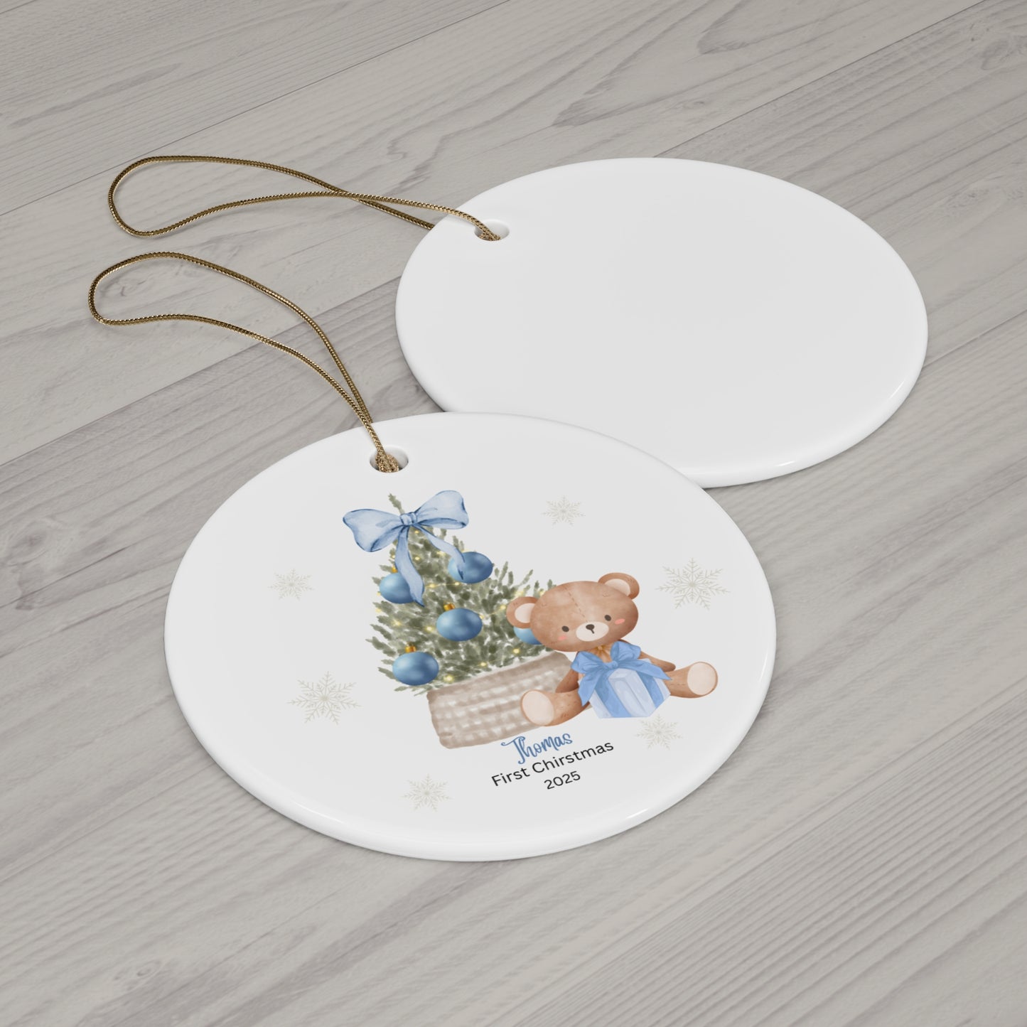Personalized Baby First Christmas Ceramic Ornament