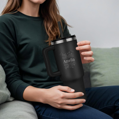 Personalized Pinnacle 40oz Tumbler – Laser Engraved Custom Name Insulated Travel Mug, Gift for Her, Mom, Nurse, Teacher