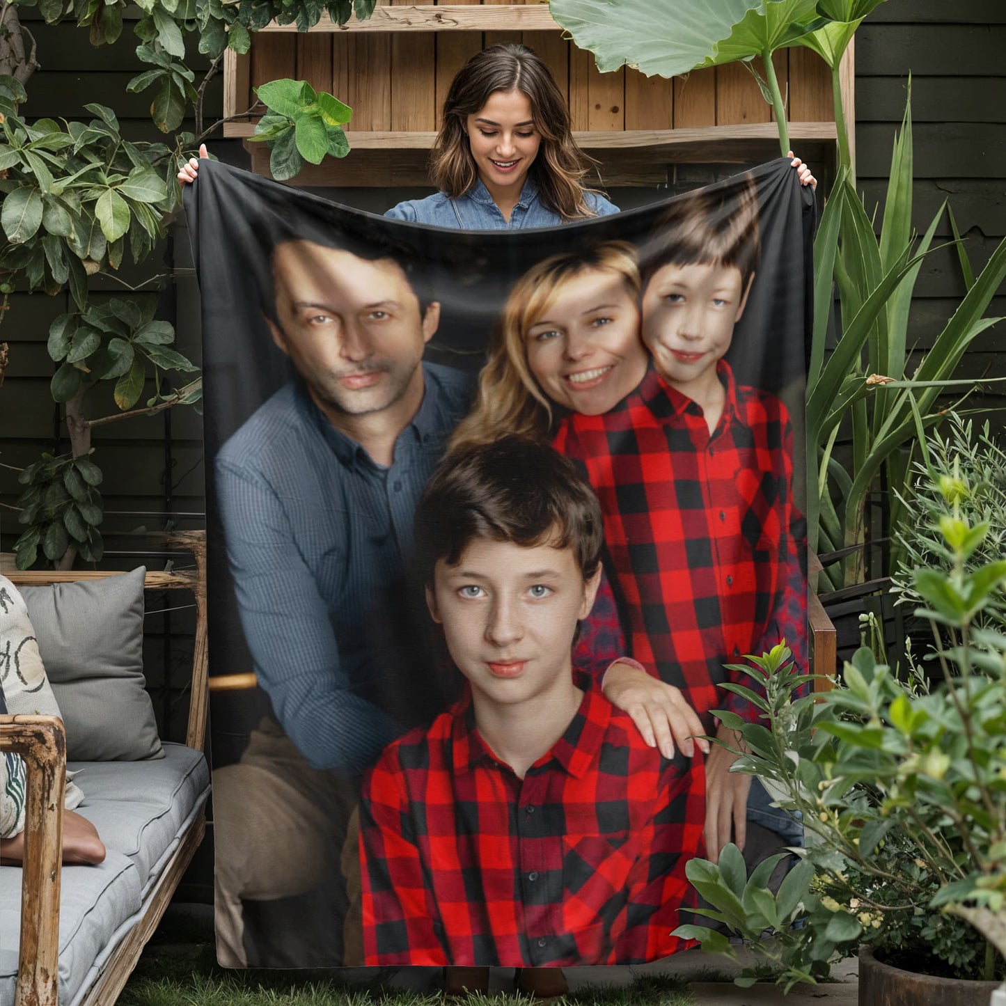 Custom Photo Jersey Fleece Blanket 50” x 60” – Personalized Picture Blanket, Upload Your Image, Soft Cozy Throw Gift for Mom, Dad, Couples, Kids, Memorial & Special Occasions