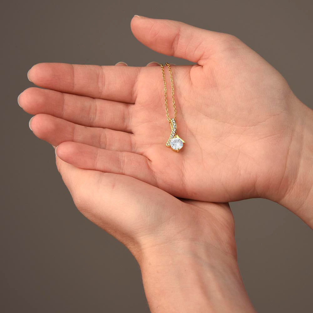 Alluring Beauty Necklace for Wife – Romantic Wife Gift in Yellow or White Gold Anniversary, Birthday, Valentine's Jewelry