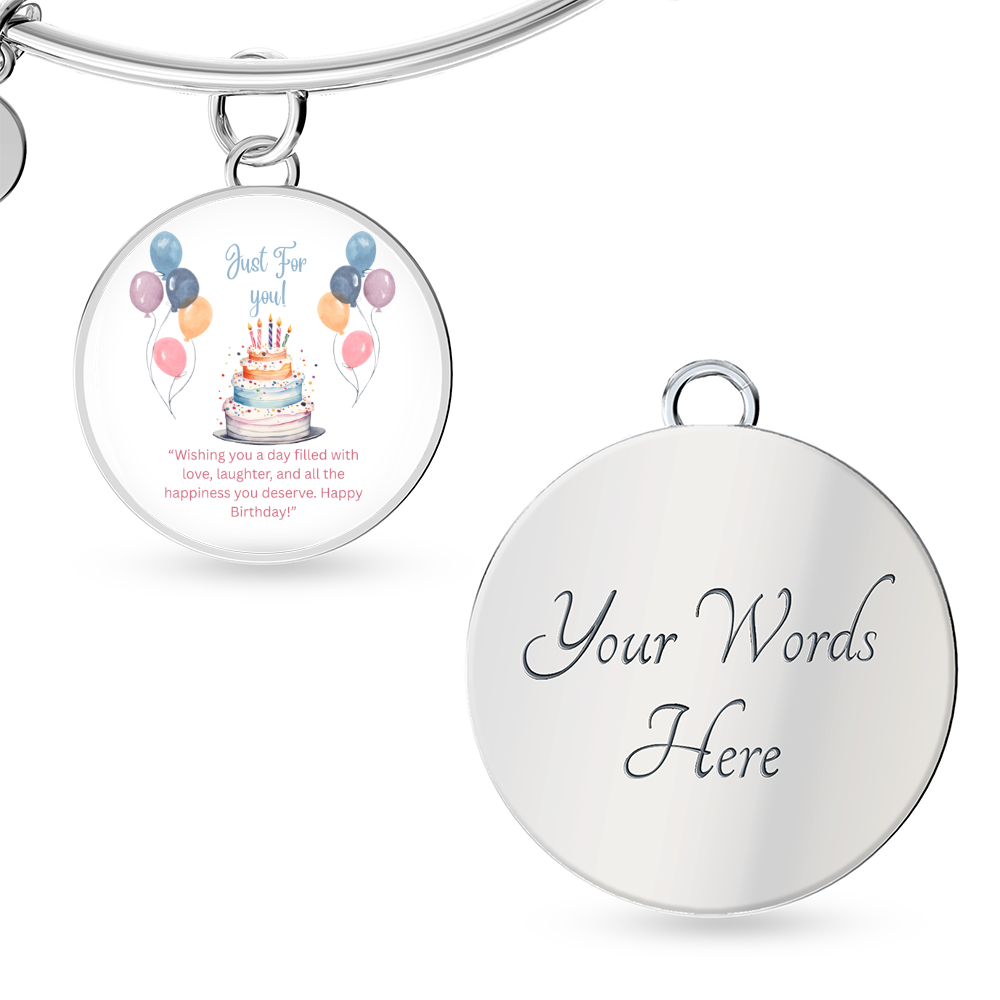 Custom Photo Luxury Circle Bangle – Personalized Picture Upload Bracelet Gift for Women”