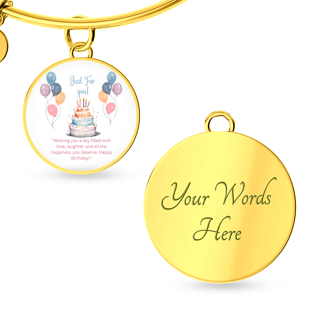 Custom Photo Luxury Circle Bangle – Personalized Picture Upload Bracelet Gift for Women”