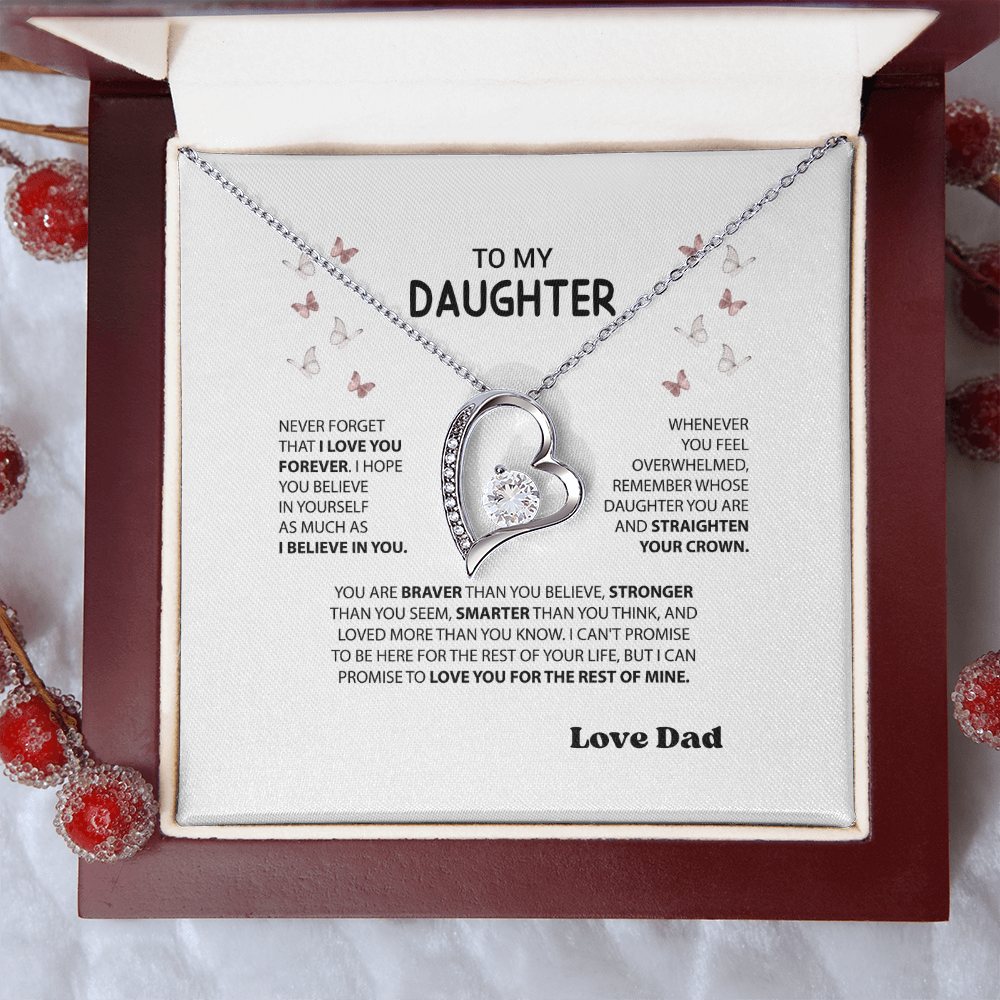 “Forever Love Necklace from Dad to Daughter – Meaningful Father Gift, Birthday, Graduation, Christmas Jewelry”