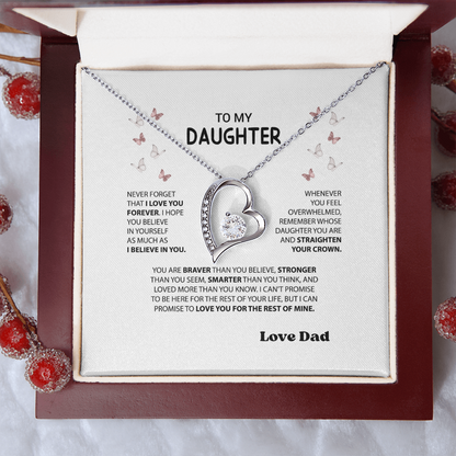 “Forever Love Necklace from Dad to Daughter – Meaningful Father Gift, Birthday, Graduation, Christmas Jewelry”