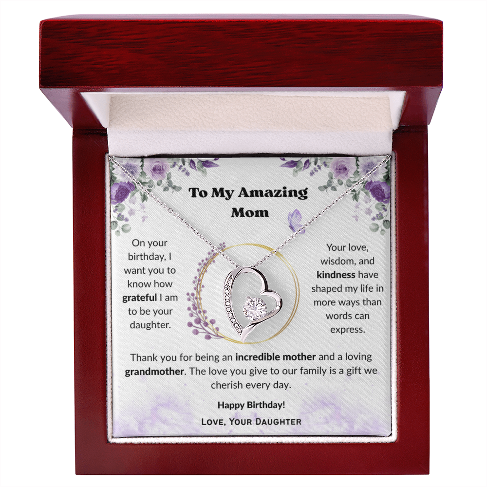 To My Amazing Mom, Gift for Grandma – Forever Love Necklace, Gift Set